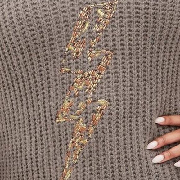 Torrid Chunky Pullover Tunic Sweater lightning bolt embellished 3x NEW NWT - Picture 5 of 13